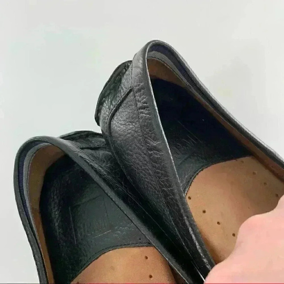 J&M flex Johnston & Murphy loafers size 10 black leather horsebit driving - Picture 10 of 13